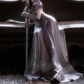 Elegant U Neck Purple Prom Dress Satin Short Sleeve Beaded A-Line Evening Dress D0750