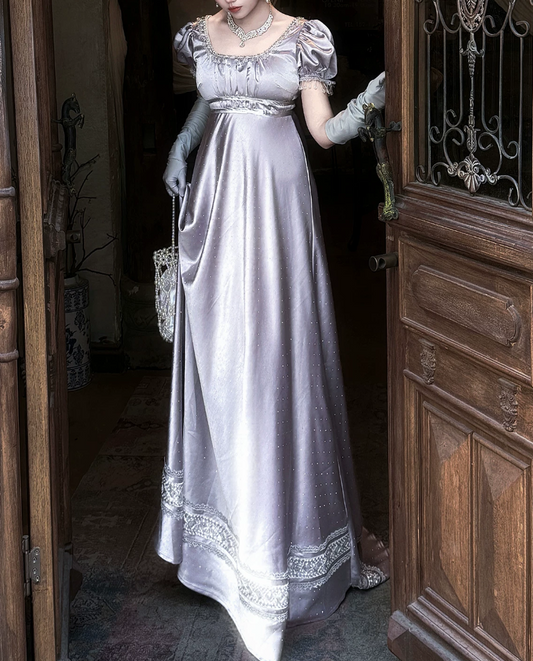 Robe de bal de princesse bustier à volants en satin long, robe de soirée C8117
