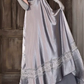 Elegant U Neck Purple Prom Dress Satin Short Sleeve Beaded A-Line Evening Dress D0750