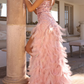 Robe de bal de princesse bustier à volants en satin long, robe de soirée C8117