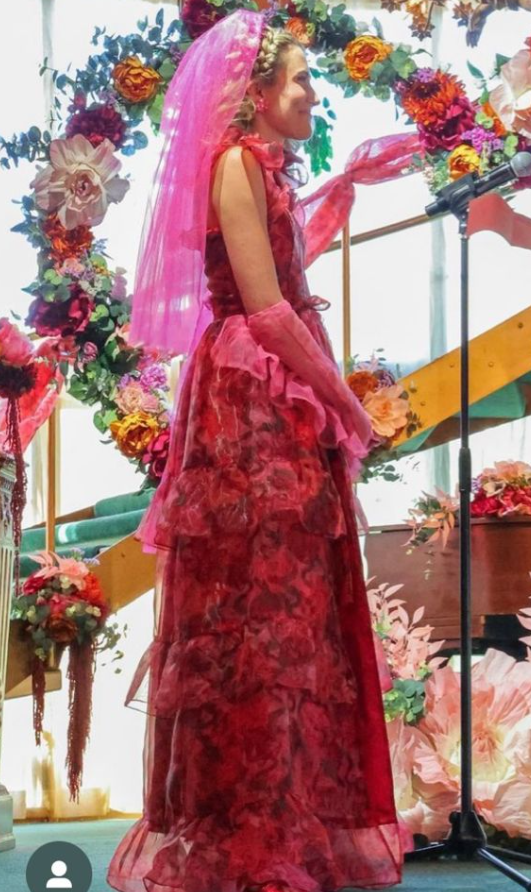 Playful Spaghetti Straps Tiered Prom Dress Pink Ruffles Floral A-Line Evening Dress D0753