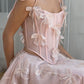 Cute Spaghetti Straps Prom Dress Pink Appliques A-Line Evening Dress D0755