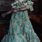 Robe de bal de princesse bustier à volants en satin long, robe de soirée C8117