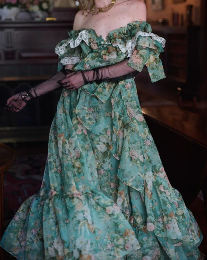 Robe de bal de princesse bustier à volants en satin long, robe de soirée C8117