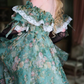 Robe de bal de princesse bustier à volants en satin long, robe de soirée C8117
