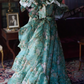 Robe de bal de princesse bustier à volants en satin long, robe de soirée C8117