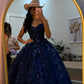 Fascinating Spaghetti Straps Ball Gown Appliques Quinceanera Dresses Tulle Sweet 16 Dresses D0765
