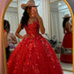 Fascinating Spaghetti Straps Ball Gown Appliques Quinceanera Dresses Tulle Sweet 16 Dresses D0765