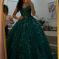 Fascinating Spaghetti Straps Ball Gown Appliques Quinceanera Dresses Tulle Sweet 16 Dresses D0765