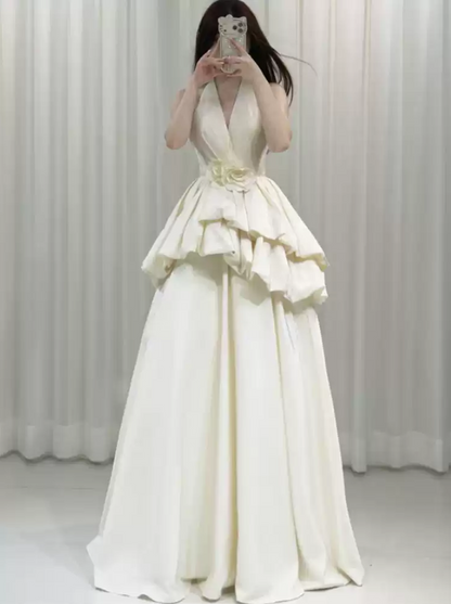Superbe robe de mariée sirène bustier en satin et tulle, longue et en dentelle, C4563