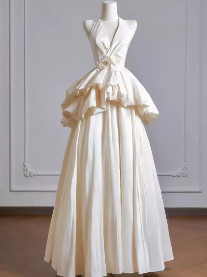 Superbe robe de mariée sirène bustier en satin et tulle, longue et en dentelle, C4563