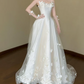 Superbe robe de mariée sirène bustier en satin et tulle, longue et en dentelle, C4563