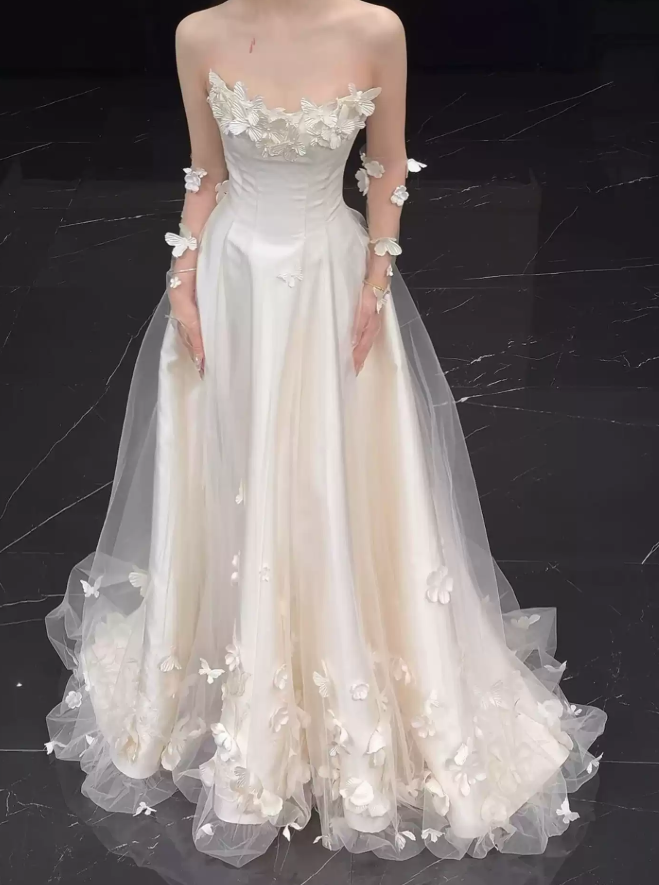 Superbe robe de mariée sirène bustier en satin et tulle, longue et en dentelle, C4563
