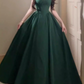 Robe de bal de princesse bustier à volants en satin long, robe de soirée C8117