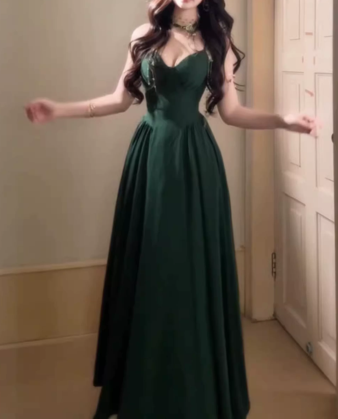 Robe de bal de princesse bustier à volants en satin long, robe de soirée C8117