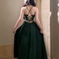 Robe de bal de princesse bustier à volants en satin long, robe de soirée C8117
