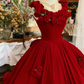 Robe de bal de princesse bustier à volants en satin long, robe de soirée C8117
