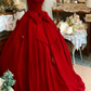 Robe de bal de princesse bustier à volants en satin long, robe de soirée C8117