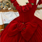 Robe de bal de princesse bustier à volants en satin long, robe de soirée C8117