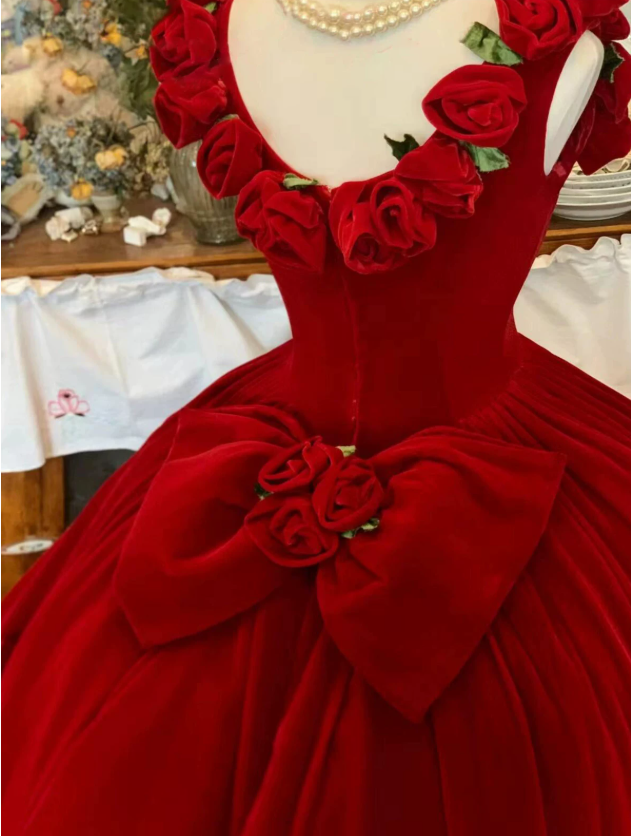 Robe de bal de princesse bustier à volants en satin long, robe de soirée C8117