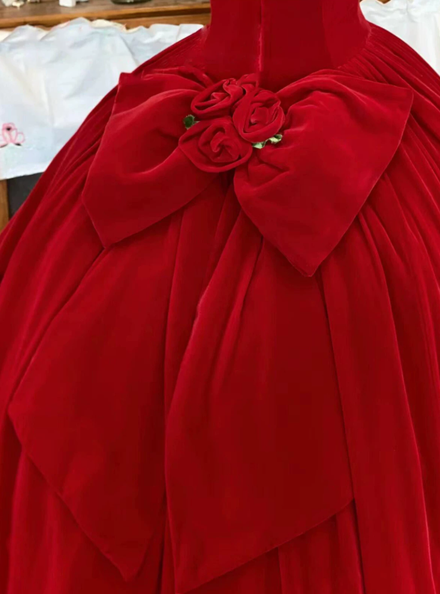 Robe de bal de princesse bustier à volants en satin long, robe de soirée C8117