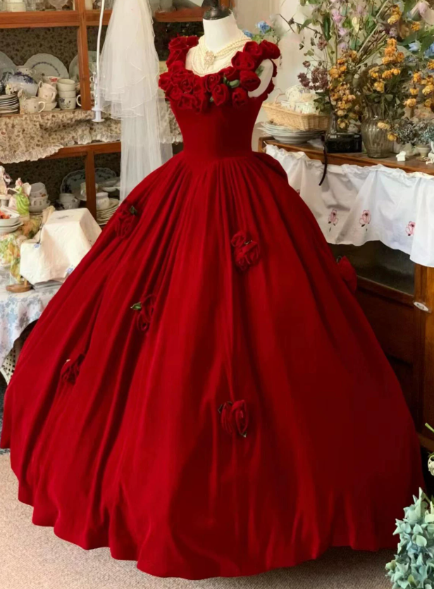 Robe de bal de princesse bustier à volants en satin long, robe de soirée C8117