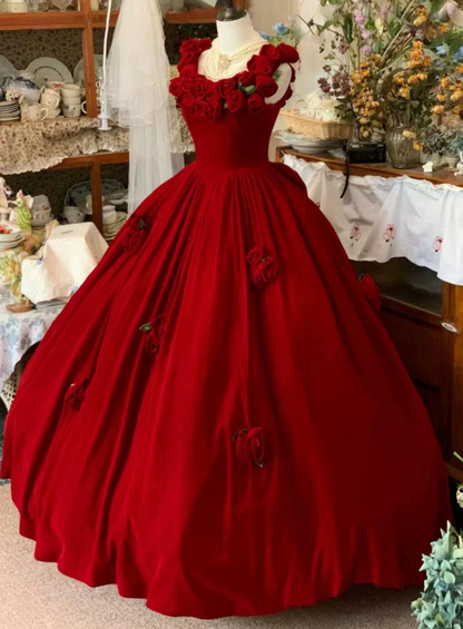 Robe de bal de princesse bustier à volants en satin long, robe de soirée C8117