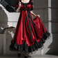 Robe de bal de princesse bustier à volants en satin long, robe de soirée C8117