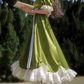 Robe de bal de princesse bustier à volants en satin long, robe de soirée C8117