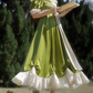 Robe de bal de princesse bustier à volants en satin long, robe de soirée C8117