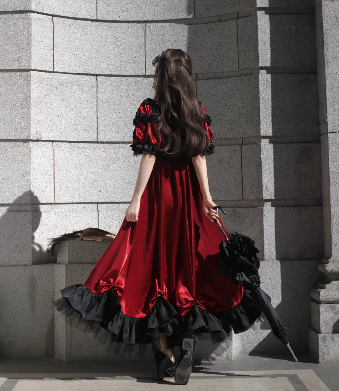 Robe de bal de princesse bustier à volants en satin long, robe de soirée C8117
