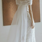 Sparkly Off The Shoulder Prom Dress White Sequins Sheath Evening Dress D0775
