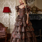 Robe de bal de princesse bustier à volants en satin long, robe de soirée C8117