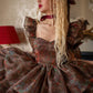 Robe de bal de princesse bustier à volants en satin long, robe de soirée C8117