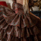 Robe de bal de princesse bustier à volants en satin long, robe de soirée C8117
