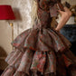 Robe de bal de princesse bustier à volants en satin long, robe de soirée C8117