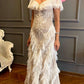 Superbe robe de mariée sirène bustier en satin et tulle, longue et en dentelle, C4563