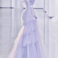 Robe de bal de princesse bustier à volants en satin long, robe de soirée C8117