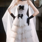 Robe de bal de princesse bustier à volants en satin long, robe de soirée C8117