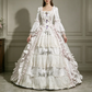 Ornate Square Neck Ball Gown White Bows Quinceanera Dresses Ruffles Beaded Sweet 16 Dresses D0794