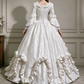 Ornate Square Neck Ball Gown White Bows Quinceanera Dresses Ruffles Beaded Sweet 16 Dresses D0794