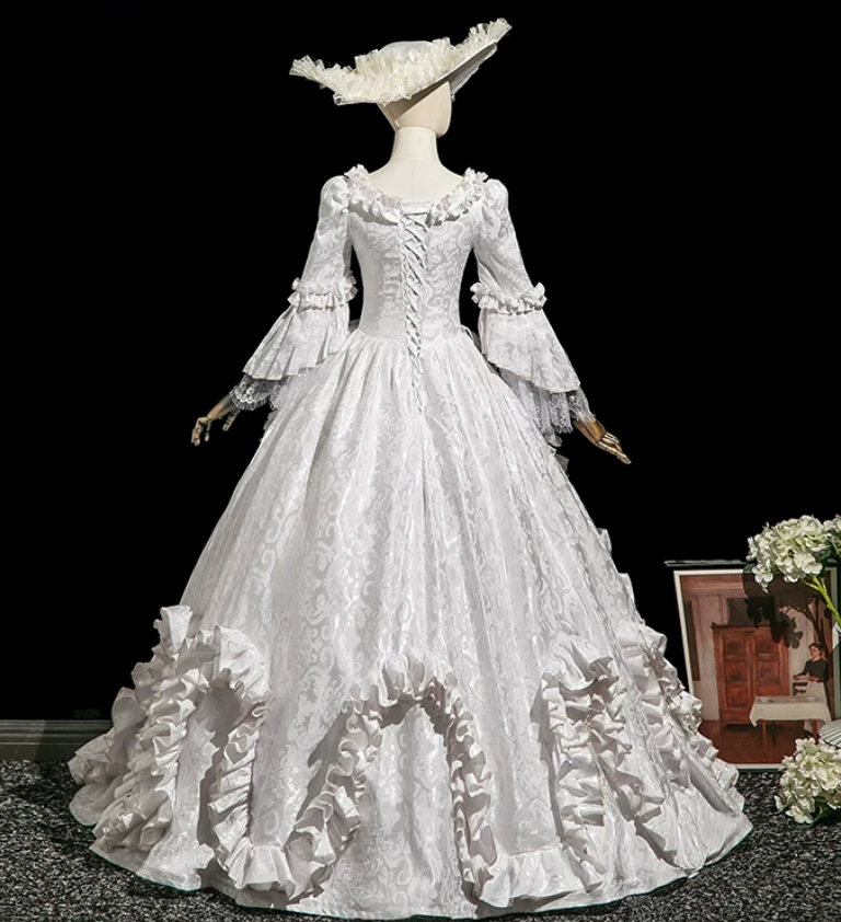 Ornate Square Neck Ball Gown White Bows Quinceanera Dresses Ruffles Beaded Sweet 16 Dresses D0794