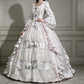 Ornate Square Neck Ball Gown White Bows Quinceanera Dresses Ruffles Beaded Sweet 16 Dresses D0794
