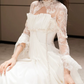Robe de bal de princesse bustier à volants en satin long, robe de soirée C8117