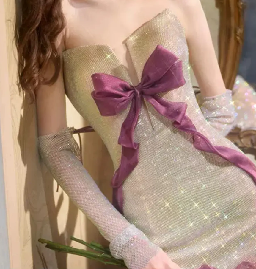 Robe de bal de princesse bustier à volants en satin long, robe de soirée C8117