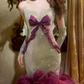 Robe de bal de princesse bustier à volants en satin long, robe de soirée C8117
