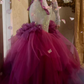 Robe de bal de princesse bustier à volants en satin long, robe de soirée C8117