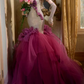 Robe de bal de princesse bustier à volants en satin long, robe de soirée C8117