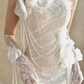 Superbe robe de mariée sirène bustier en satin et tulle, longue et en dentelle, C4563