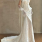 Superbe robe de mariée sirène bustier en satin et tulle, longue et en dentelle, C4563